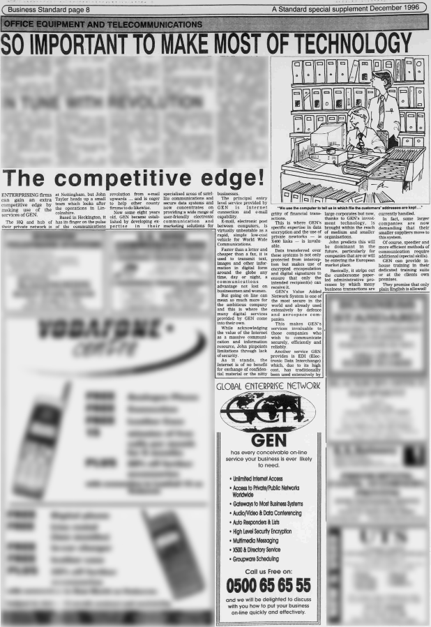 Business Standard Newspaper December 1996